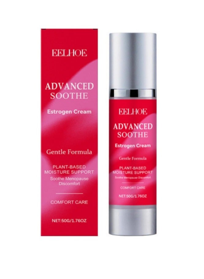 EELHOE ADVANCED SOOTHE Estrogen Cream, Estriol Cream for Women Menopause Relief: Natural Bioidentical Estrogen Cream, Hormone Balance, Perimenopause Support - l Health, Itch, Hot Flashes, Night Sweats, 50g - Image 1